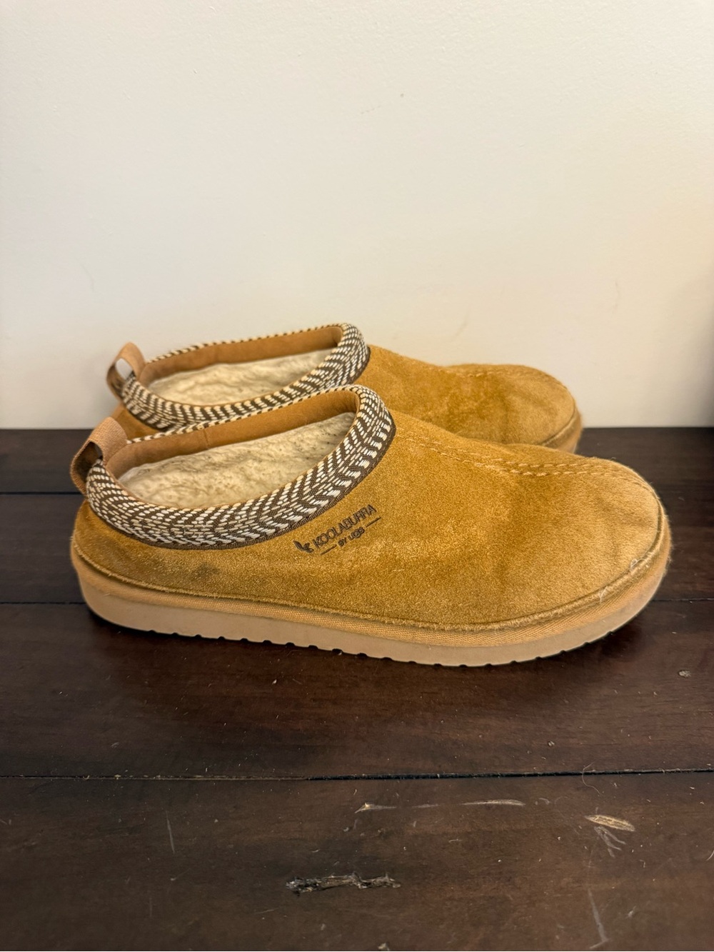 Koolaburra by UGG Women's Size 8 Chestnut Suede Faux Fur Lined Slip-On Clog Slip